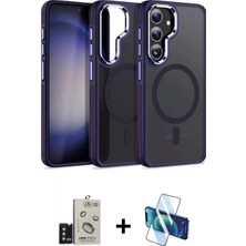 Pileli Store Pilelistore™ Galaxy S24 Kılıf Yörünge Klasik - Siyah 3D Antistatik Cam Ekran Koruyucu + Bilvis Titan Kamera Lens - Tmgı