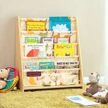 Çocuklar Için 4 Katmanlı Kitaplık, Kitaplar Için Depolama Rafı, Okul Malzemeleri, Çocuk Odası Veya Anaokulu Için, Renkli, Akçaağaç, GKR71YL