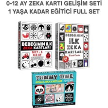 The Monarch Co 0-12 Ay Kapsamlı Bebek Zeka Kartı Gelişim Seti - Tummy Time Aynalı, Yüksek Kontrastlı Eğitici Full Set (3'lü Paket)