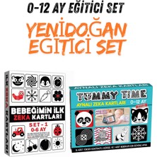 The Monarch Co Yenidoğan 0-12 Ay Eğitici Bebek Gelişim Seti: Tummy Time Aynalı ve Siyah Beyaz Yüksek Kontrastlı Zeka Kartları