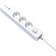 Die Grup 3'lü Priz, 20W Hızlı Şarj, 2x Usb-C ve 1x Usb-A Girişi