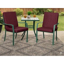 Ayzen Home 2 Adet 40X40CM Bahce ve Salon Takımı Için Bağcıklı Arkalıklı Sandalye Minderi