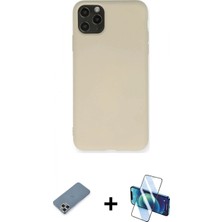 Pileli Store Pilelistore™ iPhone 11 Pro Max Kılıf Ahenk Serisi - Siyah 3D Antistatik Cam Ekran Koruyucu + Metal Kamera Lens Koruma Cam - Gs