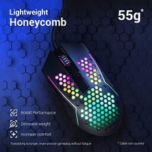 Redragon M987 Hafif 55G Petek Oyun Faresi Rgb Arkadan Aydınlatmalı Kablolu 6 Düğmeler Programlanabilir 12400 Dpı Windows Pc Bilgisayar Için