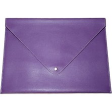 2k Pu Deri A4 Dosya Klasörü Belge Tutucu Su Geçirmez Portföy Zarf Dosya Klasör Kılıf Çıtçıtlı Dosya 25,5X33,5 cm -Lila