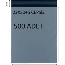 Baskısız Gri Renk 22X30+5 Poşeti 500 Adet Dayanıklı Cepsiz Kargo Poşeti Cac Plastik