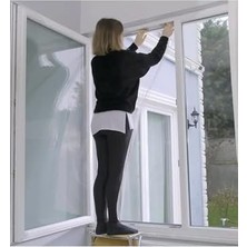 Pencere Sinekliği, Tek Kanat Beyaz Tül Sineklik, Sivrisinek Ağı, Sinek Böcek Tutucu, Aparatlı Cam Sinek Teli, Kolay Montaj 75 cm
