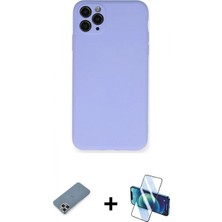 Pileli Store Pilelistore™ iPhone 11 Pro Max Kılıf Ahenk Serisi - Siyah 3D Antistatik Cam Ekran Koruyucu + Metal Kamera Lens Koruma Cam - Gs