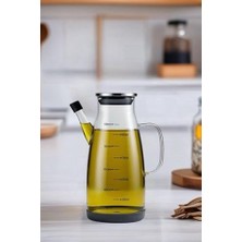Tekli Metal Kapaklı Yağdanlık Slikon Altlıklı Paslanmaz Çelik Kapak Yağdanlık 1000 ml