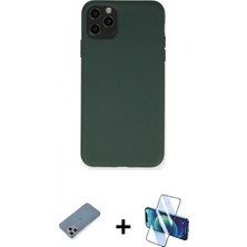 Pileli Store Pilelistore™ iPhone 11 Pro Max Kılıf Ahenk Serisi - Siyah 3D Antistatik Cam Ekran Koruyucu + Metal Kamera Lens Koruma Cam - Gs