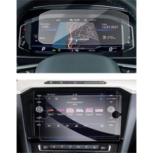Glassmax Vw Passat B8-8,5 Dijital Gösterge ve Multimedya Ekran Koruyucu Paketi - 9h Nano Teknoloji