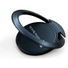 Ring Holder – 360° Döner Telefon Yüzük Tutucu, Selfie & Stand Desteği, Yapışkanlı Taban, Tüm Akıllı Telefonlarla Uyumlu, Siyah