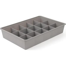 15'li Organizer Seti, Makyaj ve Takı Düzenleyici, Banyo Mutfak Çekmece Organizer (Gri)