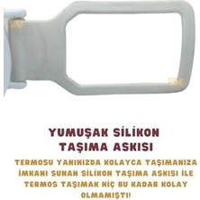 650ML Lisanslı Çift Katlı Paslanmaz Çelik Termos 8 Saat Soğuk Kutulu (Beyaz)