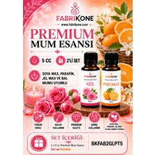 Fabrikone Premium Mum Esansı 5 cc 2'li Set - Gül, Portakal - Soya Wax, Parafin, Jel Wax ve Bal Mumu Uyumlu BKFAB2GLPT5
