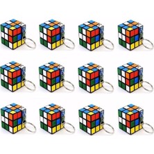 Mini Rubik Küp Anahtarlık Seti, Renkli Bulmaca Oyuncağı, Zeka Küpü Mini Anahtarlık 12 Adet
