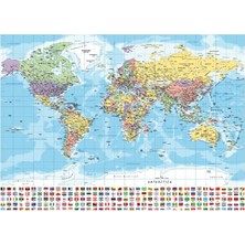 Neverland 1000 Parça Avangard Dünya Haritası-I Puzzle %100 Alüminyum 70 x 200 cm Boyut