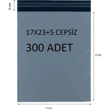 Baskısız Gri Renk 17X23+5 Cepsiz Kargo Poşeti 300 Lü Cac Plastik