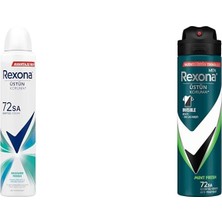 Rexona Kadın Sprey Deodorant Shower Fresh 72 Saat Kesintisiz Üstün Koruma 200 Ml(1) Rexona Men Erkek Sprey Deodorant Natural Fresh Mint 72 Saat Kesintisiz Üstün Koruma 150 Ml(2)