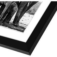11X11 cm Siyah Resim Çerçevesi, Kırılmaya Dayanıklı Cam, 8x8 cm Mat ile Veya 11X11 cm Matsız Kullanım