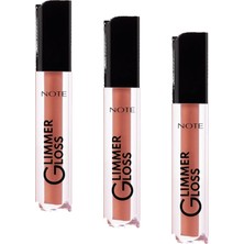 Cosmetics Glimmer Gloss Işıltılı Nemlendirici Dudak Parlatıcısı - 10 Poppy (3 Paketi)