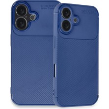 Elektrik Doktoru iPhone 16 Plus Kılıf Auto Focus Karbon Kapak - Lacivert