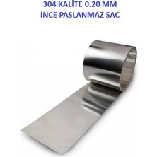 Deep Makina Paslanmaz Sac, Levha, Rulo, 304 Kalite, 0,2 mm Kalınlığında, Sıyırıcı, Plaka, Sentil, Şim' 100 x 50 x 0,2 mm