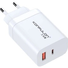 Colezium C99Q 65W Pd Destekli Type-C ve USB Çift Çıkışlı Hızlı Şarj Adaptörü - Beyaz