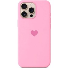 3gen Case iPhone 14 Pro Kalp Logolu Lansman Kılıf Içi Kadife Kaplamalı Kamera Yükseltili Silikon Kapak