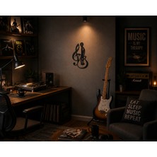 Major Hobi Sol Anahtarı ve Gitar Duvar Dekoru 27X16 cm – Müzik Temalı Dekoratif Süs
