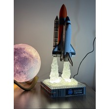 Pilovestik Nasa Uzay Mekiği Discovery 3D LED Gece Lambası - Astronot Hediyesi Dekoratif Masa Lambası