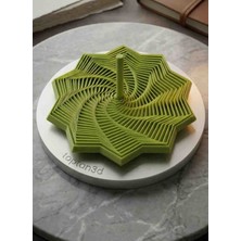 TOPTAN3D Spiral Fidget Oyuncak - 10 Kenarlı Yıldız Illüzyonlu Stres Oyuncağı - Overthink Için Rahatlatıcı Ses ve Estetik (Fıstık Yeşili)