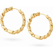 Serelya Pirinç Gold Renk Zincir Model Halka Küpe