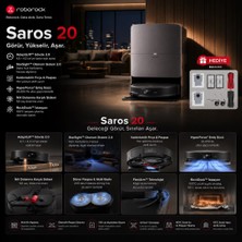 Roborock Saros 20 Robot Süpürge Siyah