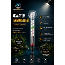 Aqua Expert Akvaryum Tombul Termometre - Cam Termometre - Hassas Ölçüm - 0/40 Derece Arası Ölçüm - Net Görünüm - Güçlü Vantuz