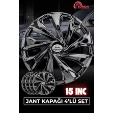 Yonga Oto Aksesuar Ford Mondeo 15 Inç Jant Kapağı 4'lü Set Piano Black + 4 Amblem + 8 Cırt Kelepçe