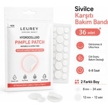 LEUREY Şeffaf Akne Bandı, Sivilce Bandı, Hidrokolloid Bant, Pimple Patch, Salisilik Asit & Çay Ağacı Yağı 36 Adet