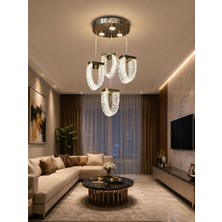 Yeni Model 4 Sarkıt Lüx LED Avize Gold Renk 3 Işık Seçeneği Ithal Model