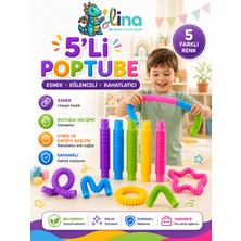 Lina-Pop Tube 5’li Renkli Boru Oyuncağı  – Duyusal ve Stres Azaltıcı