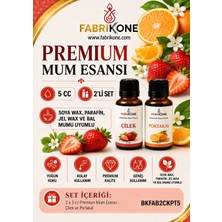 Fabrikone Premium Mum Esansı 5 cc 2'li Set - Çilek, Portakal - Soya Wax, Parafin, Jel Wax ve Bal Mumu Uyumlu BKFAB2CKPT5