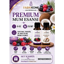Fabrikone Premium Mum Esansı 5 cc 2'li Set - Orman Meyvesi, Hindistan Cevizi - Soya Wax, Parafin, Jel Wax ve Bal Mumu Uyumlu BKFAB2OMHC5