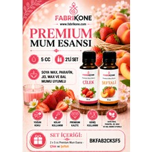 Fabrikone Premium Mum Esansı 5 cc 2'li Set - Çilek, Şeftali - Soya Wax, Parafin, Jel Wax ve Bal Mumu Uyumlu BKFAB2CKSF5