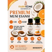 Fabrikone Premium Mum Esansı 5 cc 2'li Set - Hindistan Cevizi, Portakal - Soya Wax, Parafin, Jel Wax ve Bal Mumu Uyumlu BKFAB2HCPT5
