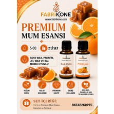 Fabrikone Premium Mum Esansı 5 cc 2'li Set - Karamel, Portakal - Soya Wax, Parafin, Jel Wax ve Bal Mumu Uyumlu BKFAB2KRPT5