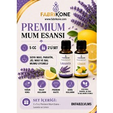 Fabrikone Premium Mum Esansı 5 cc 2'li Set - Lavanta, Limon - Soya Wax, Parafin, Jel Wax ve Bal Mumu Uyumlu BKFAB2LVLM5