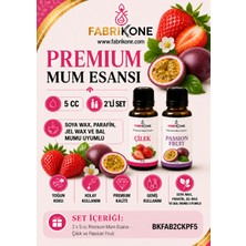 Fabrikone Premium Mum Esansı 5 cc 2'li Set - Çilek, Passion Fruit - Soya Wax, Parafin, Jel Wax ve Bal Mumu Uyumlu BKFAB2CKPF5