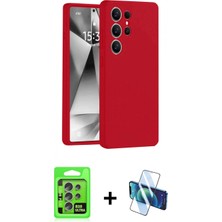 Pileli Store Pilelistore™ Galaxy S25 Ultra Kılıf Ahenk Serisi - Siyah 3D Antistatik Cam Ekran Koruyucu + Raze Metal Kamera Lens - Nlgy