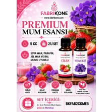 Fabrikone Premium Mum Esansı 5 cc 2'li Set - Çilek, Menekşe - Soya Wax, Parafin, Jel Wax ve Bal Mumu Uyumlu BKFAB2CKME5