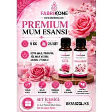 Fabrikone Premium Mum Esansı 5 cc 2'li Set - Gül, Japon Kirazı - Soya Wax, Parafin, Jel Wax ve Bal Mumu Uyumlu BKFAB2GLJK5
