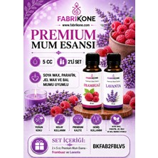 Fabrikone Premium Mum Esansı 5 cc 2'li Set - Frambuaz, Lavanta - Soya Wax, Parafin, Jel Wax ve Bal Mumu Uyumlu BKFAB2FBLV5